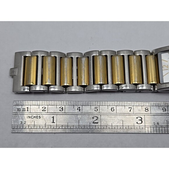 Jacques Lemans Geneve G2101 JL Two Tone Stainless Quartz Swiss Watch New Battery - Picture 7 of 8